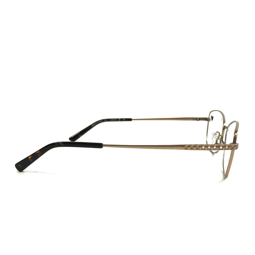 Flexon Eyeglasses Frames W3044 272 Satin Taupe Cat Eye Crystals 52-16-135